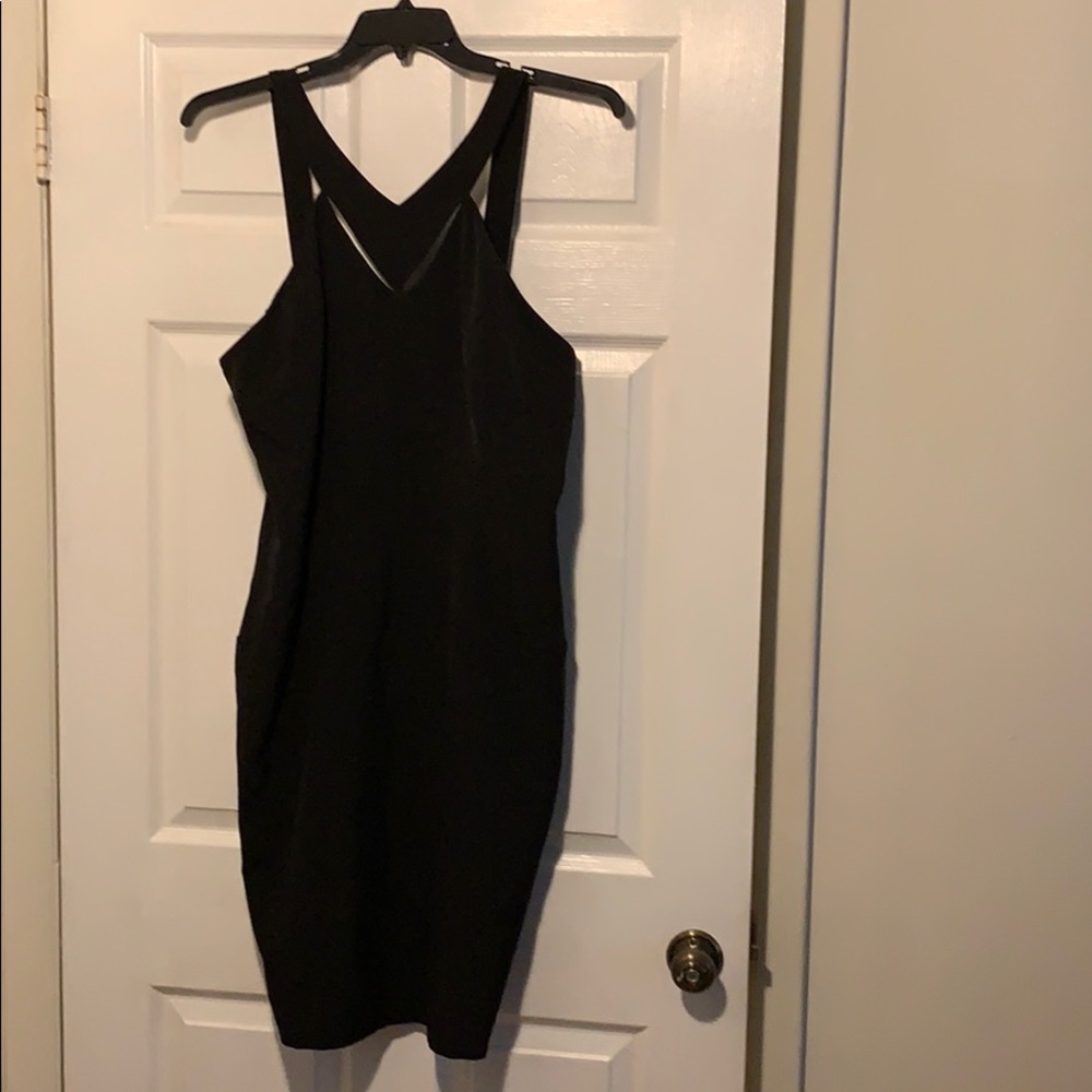 Black pencil dress with cut out detail